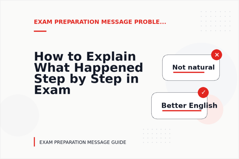 How to Explain What Happened Step by Step in Exam Preparation Message English How to Explain What Happened Step by Step in Exam Preparation Message English