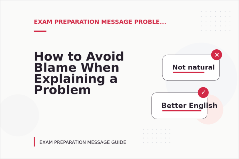 How to Avoid Blame When Explaining a Problem in Exam Preparation Message English