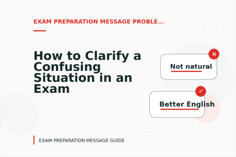 How to Clarify a Confusing Situation in an Exam Preparation Message How to Clarify a Confusing Situation in an Exam Preparation Message