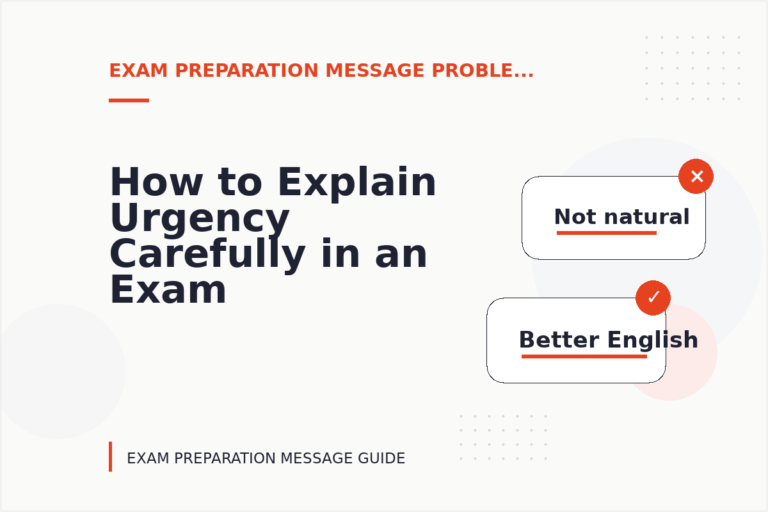 How to Explain Urgency Carefully in an Exam Preparation Message How to Explain Urgency Carefully in an Exam Preparation Message